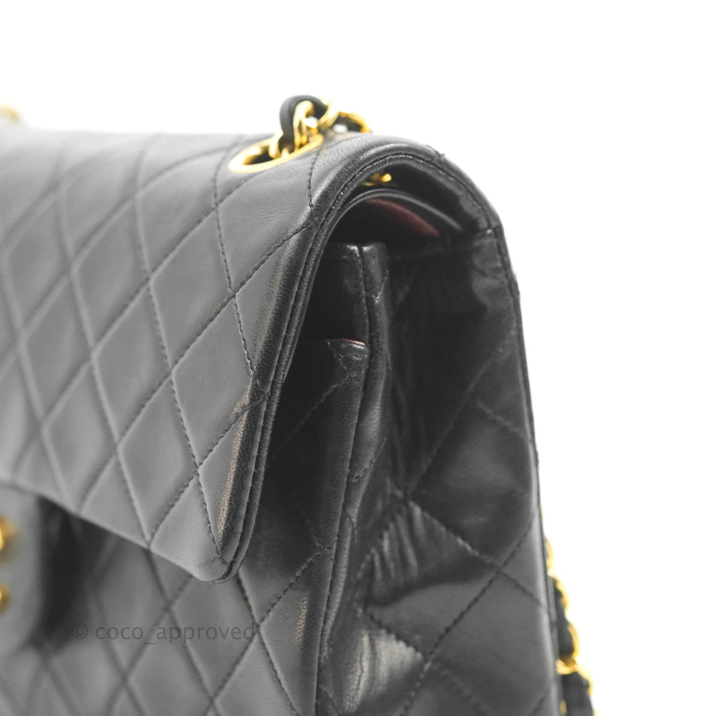 Chanel Vintage Classic S/M Small Double Flap Bag Black Lambskin 24K Gold Hardware