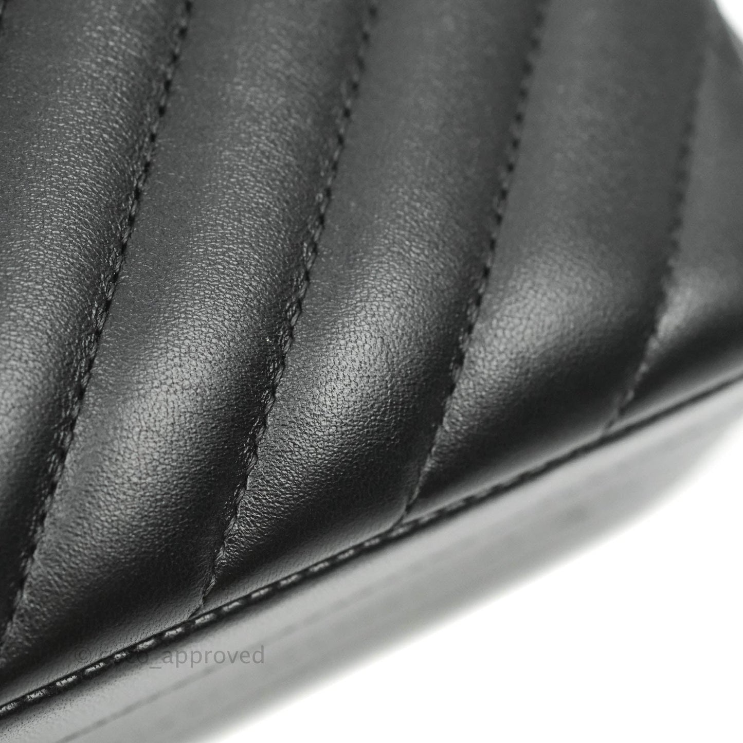 Chanel Classic M/L Medium Chevron Double Flap Black Lambskin Silver Hardware