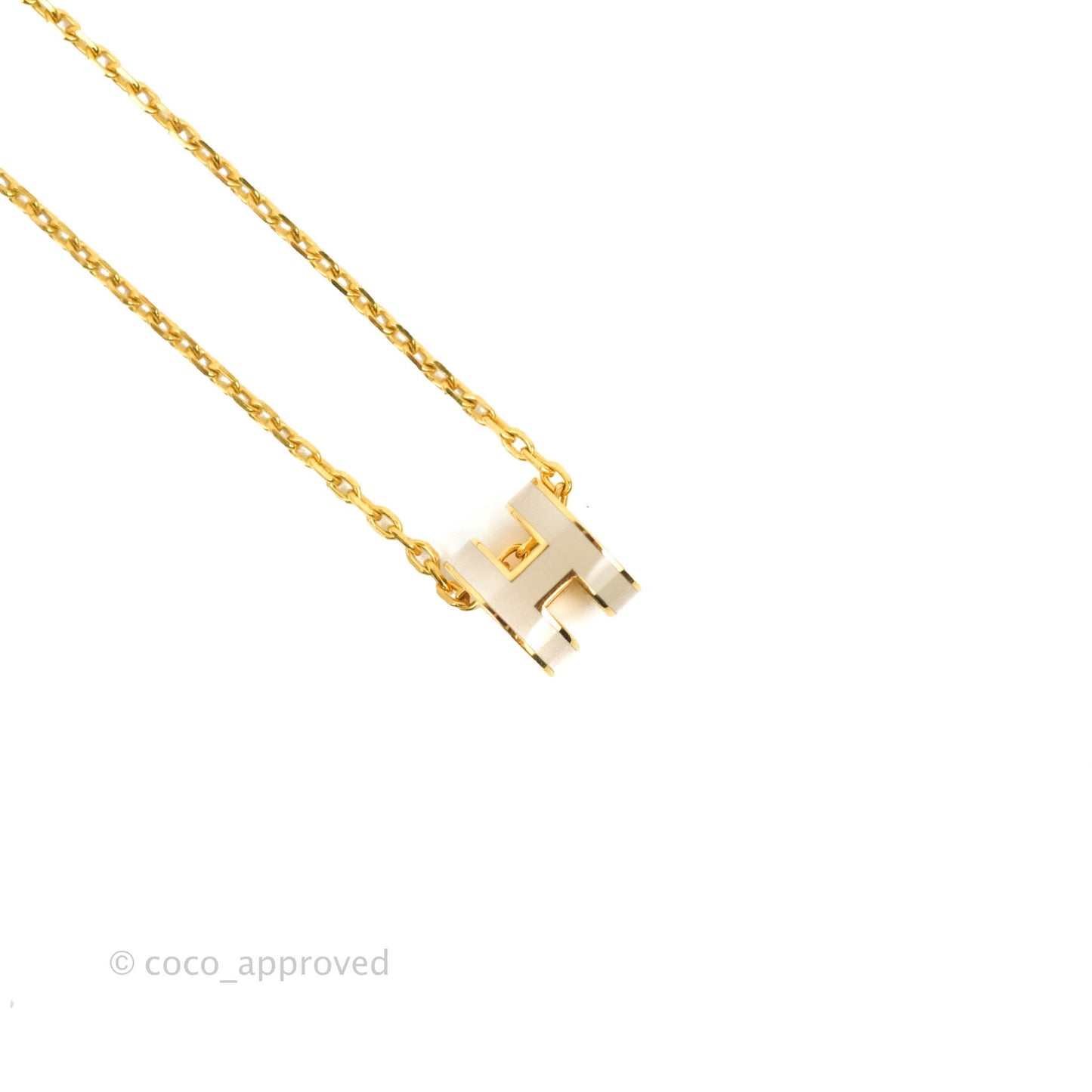 Hermès Mini Pop H Marron Glace Pendant Necklace Gold Hardware
