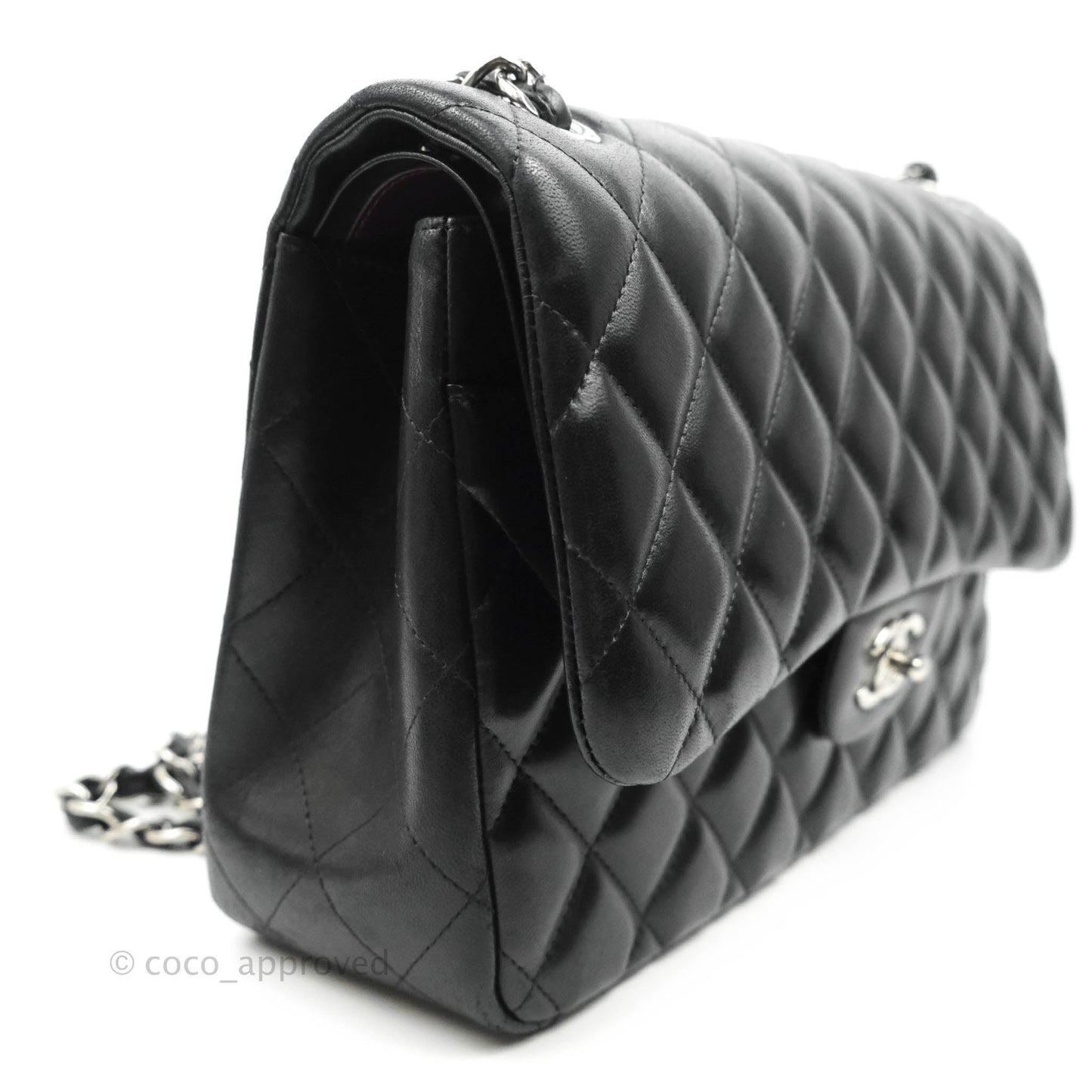 Chanel Jumbo Double Flap Black Lambskin Silver Hardware⁣⁣