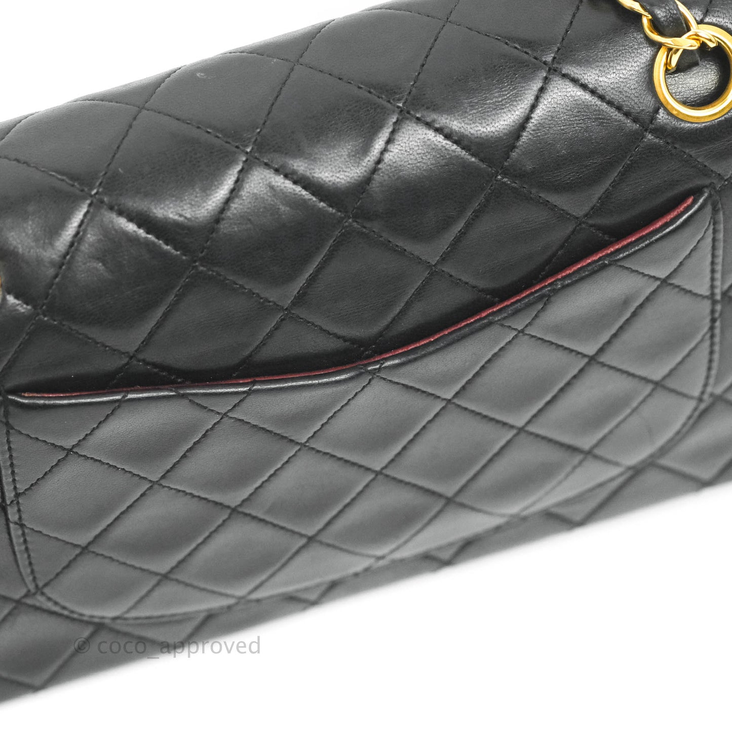 Chanel Vintage Classic S/M Small Double Flap Bag Black Lambskin 24K Gold Hardware