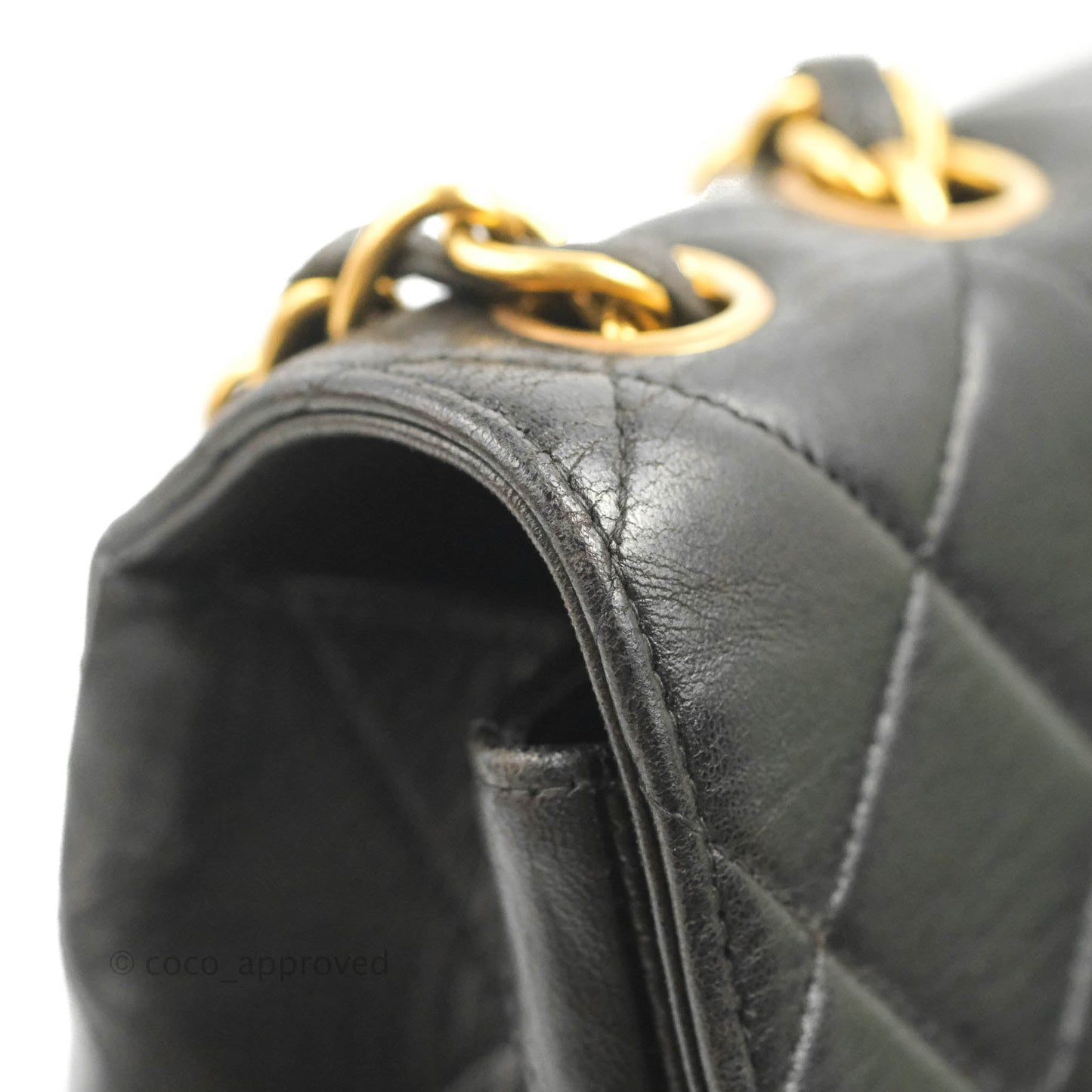 Chanel Vintage Jumbo Single Flap Black Lambskin 24K Gold Hardware