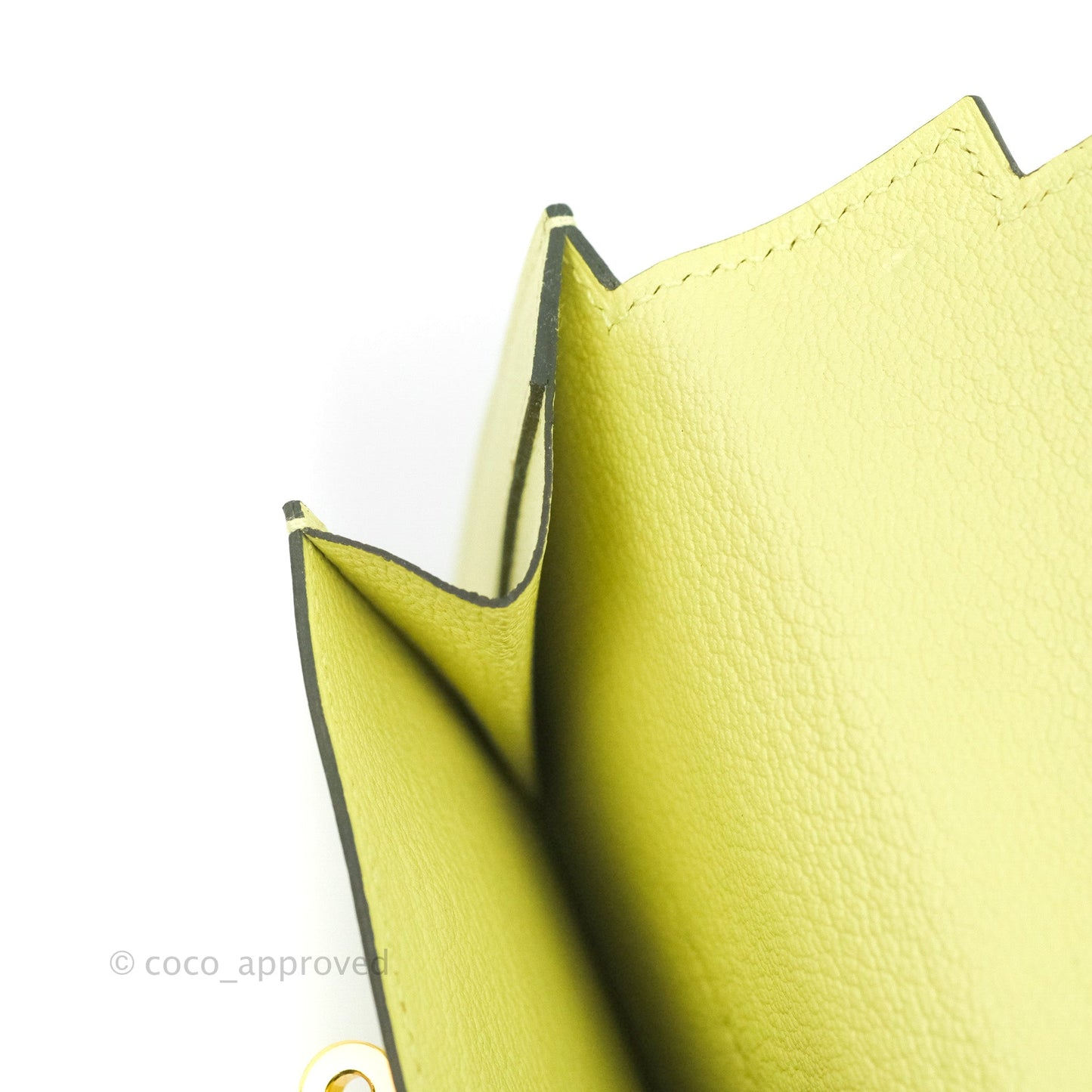 Hermès Kelly Pocket Compact Wallet Chevre Mysore Jaune Bourgeon Gold Hardware