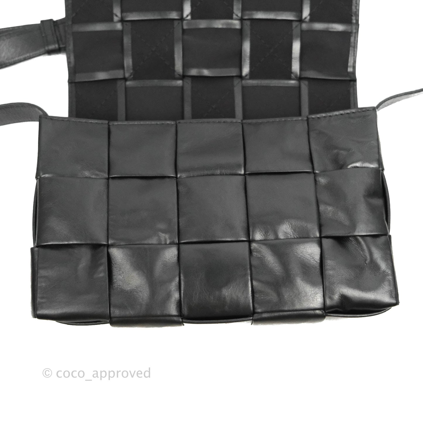 Bottega Veneta Intrecciato Paper Cassette Calfskin Bag Black Silver Hardware