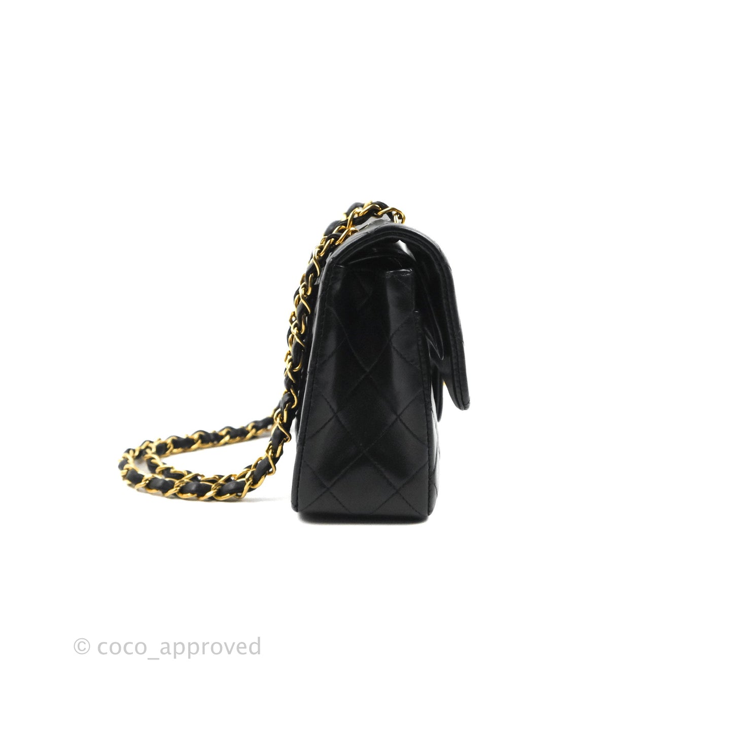 Chanel Classic Vintage Small S/M Flap Black Lambskin 24K Gold Hardware
