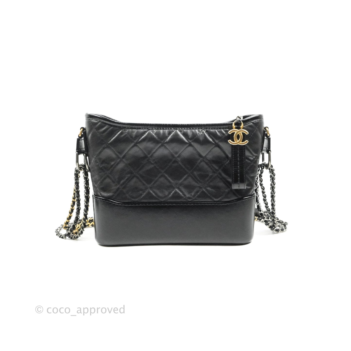 Chanel New Medium Gabrielle Hobo Black Aged Calfskin Mixed Hardware