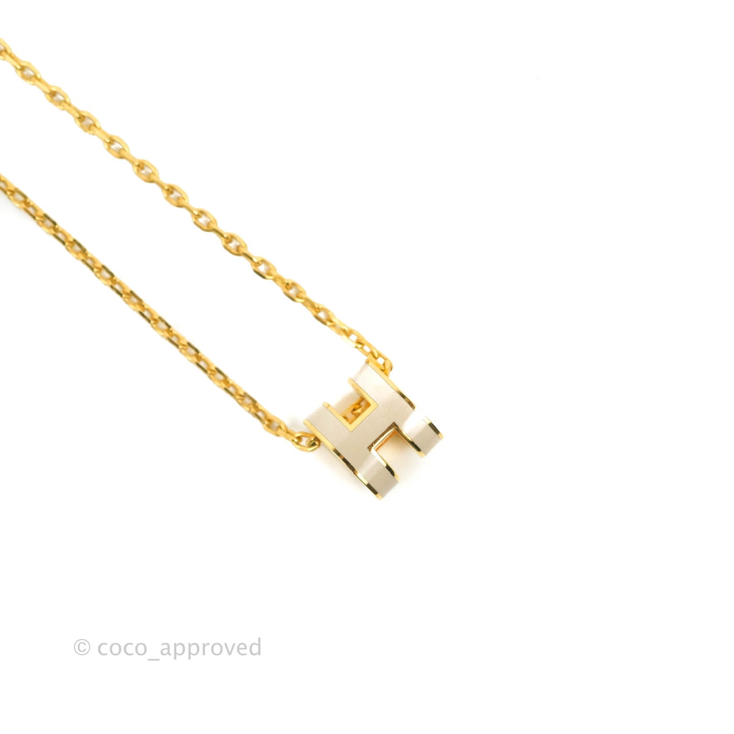 Hermès Mini Pop H Marron Glace Pendant Necklace Gold Hardware