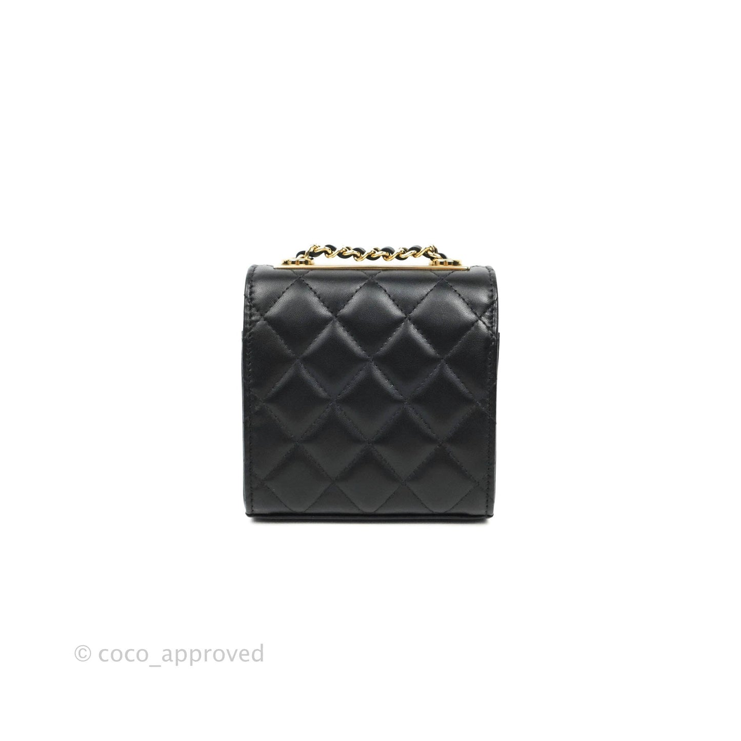 Chanel Mini Quilted Trendy CC Clutch With Chain Black Lambskin Gold Hardware
