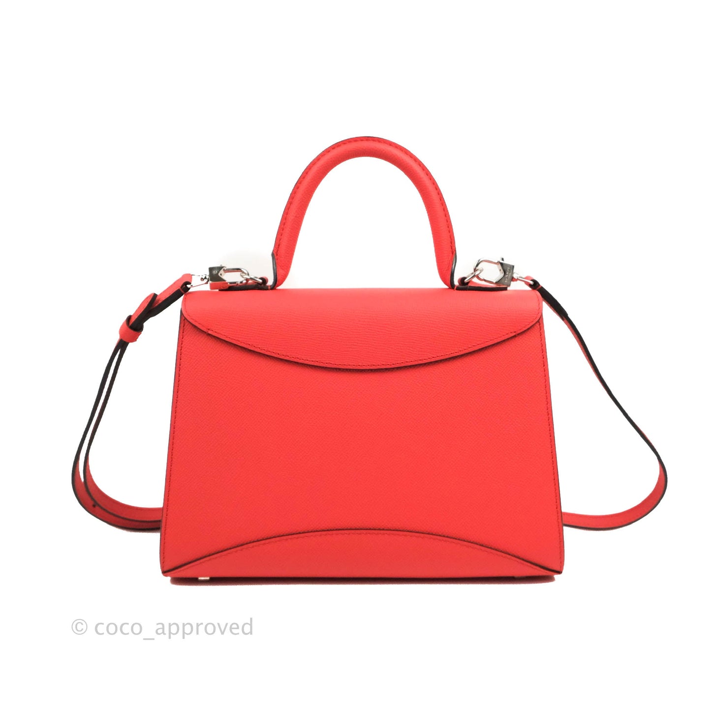Moynat Gabrielle PM Bag Red Calfskin Silver Hardware
