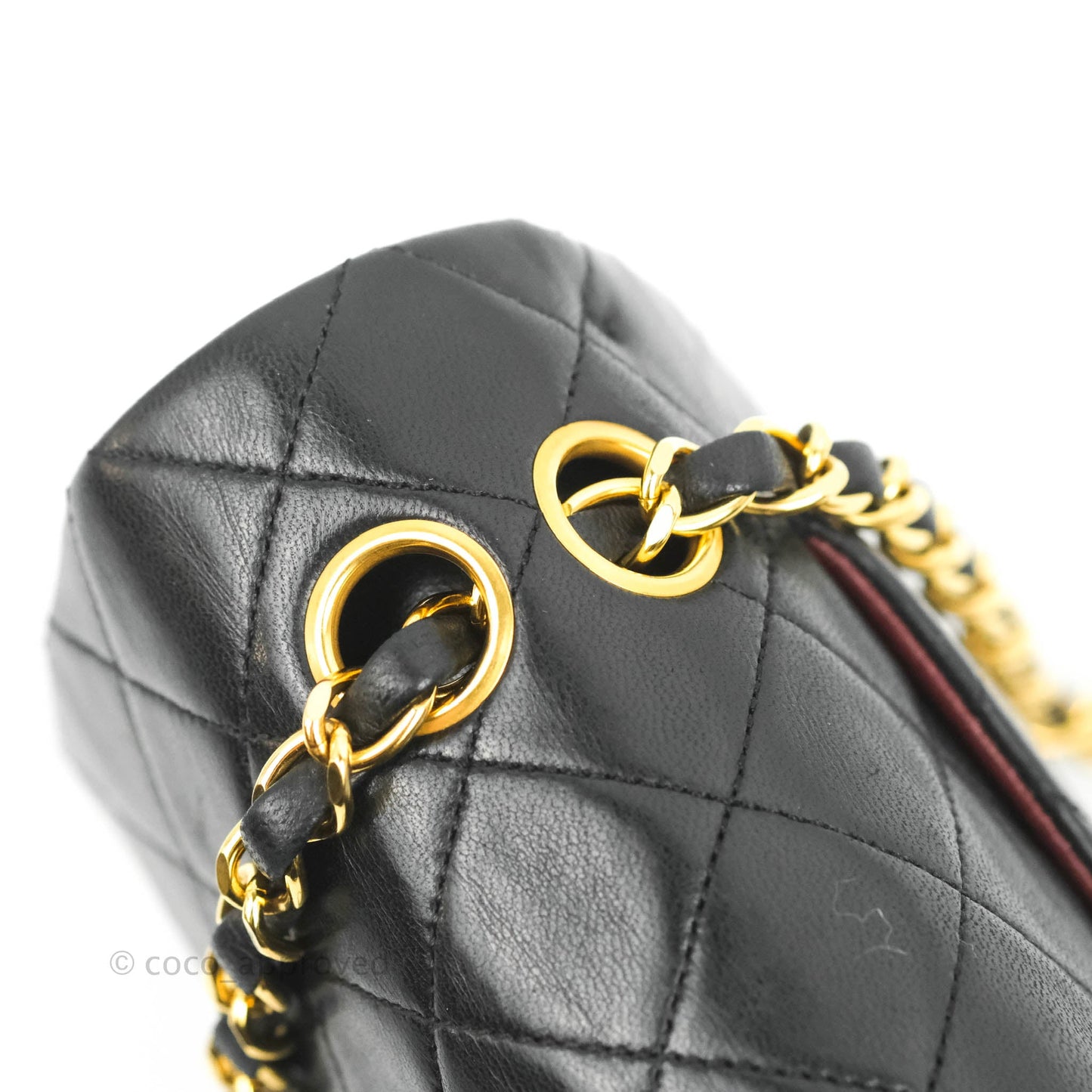 Chanel Vintage Classic S/M Small Double Flap Bag Black Lambskin 24K Gold Hardware