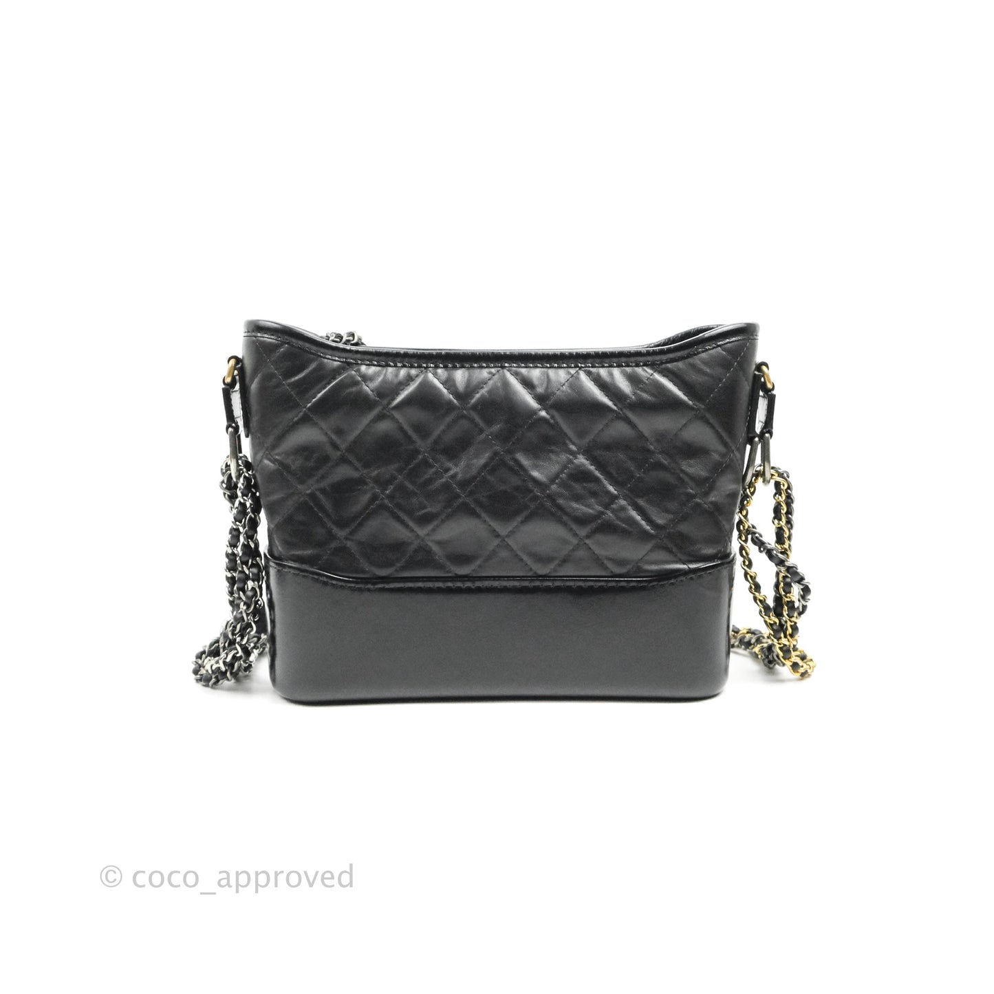 Chanel New Medium Gabrielle Hobo Black Aged Calfskin Mixed Hardware