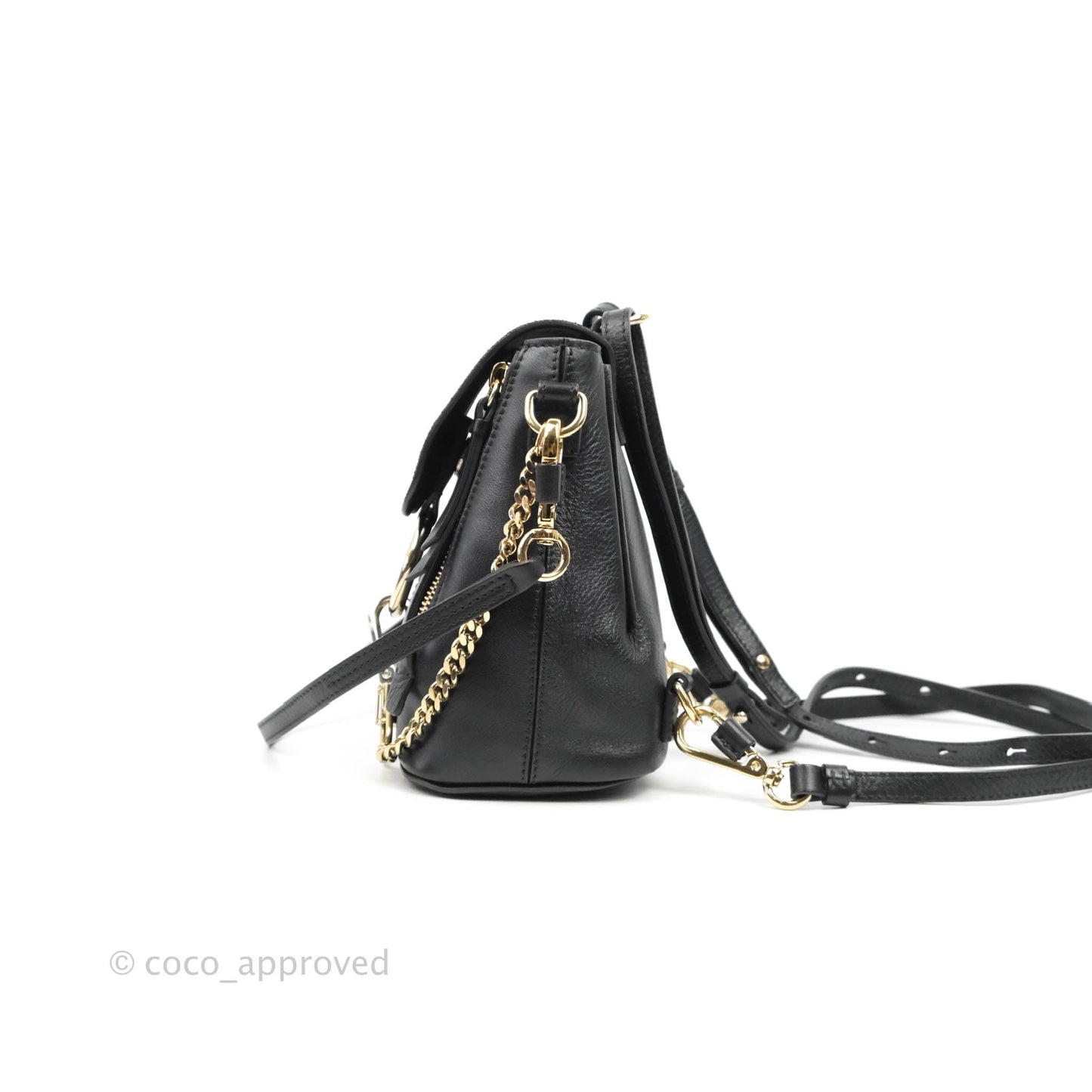 Chloé Small Faye Backpack Black Suede Calfskin