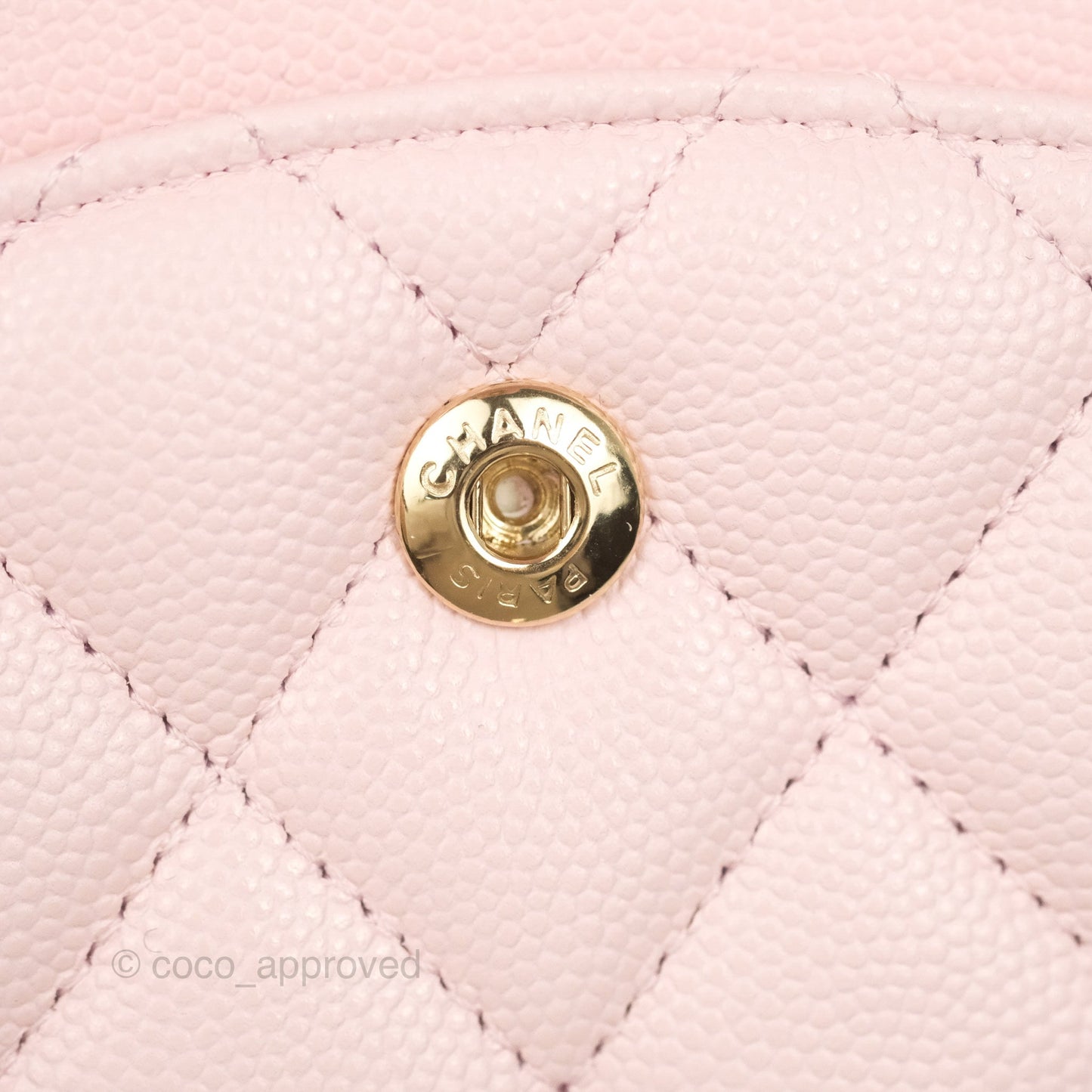 Chanel Classic M/L Medium Flap Quilted Light Pink Caviar Gold Hardware