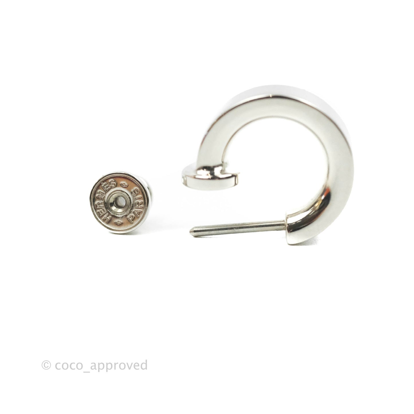 Hermès O'Kelly Earrings Pink Swift Palladium Hardware