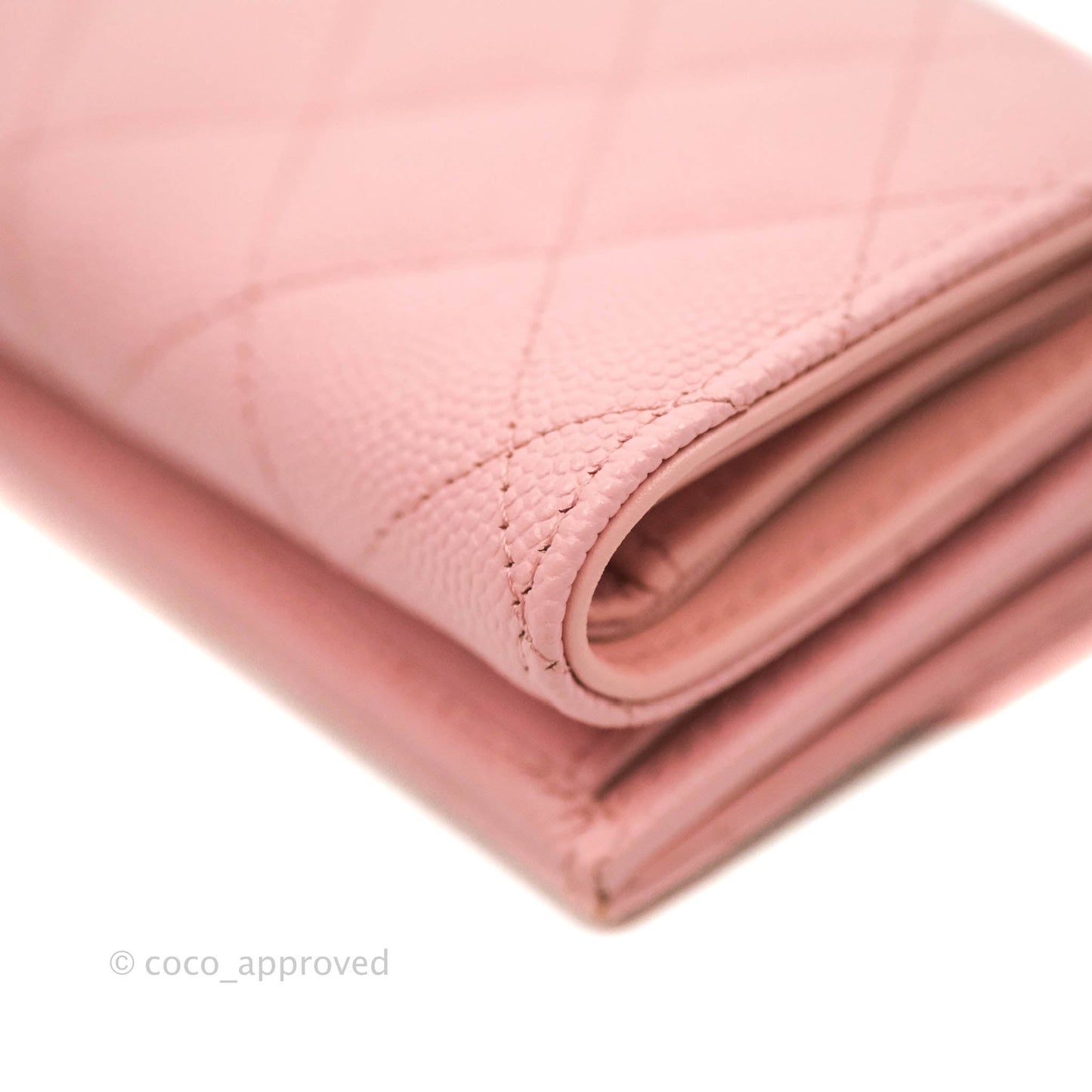 Chanel Quilted Small Classic Flap Trifold Wallet Pink Caviar Gold Hardware