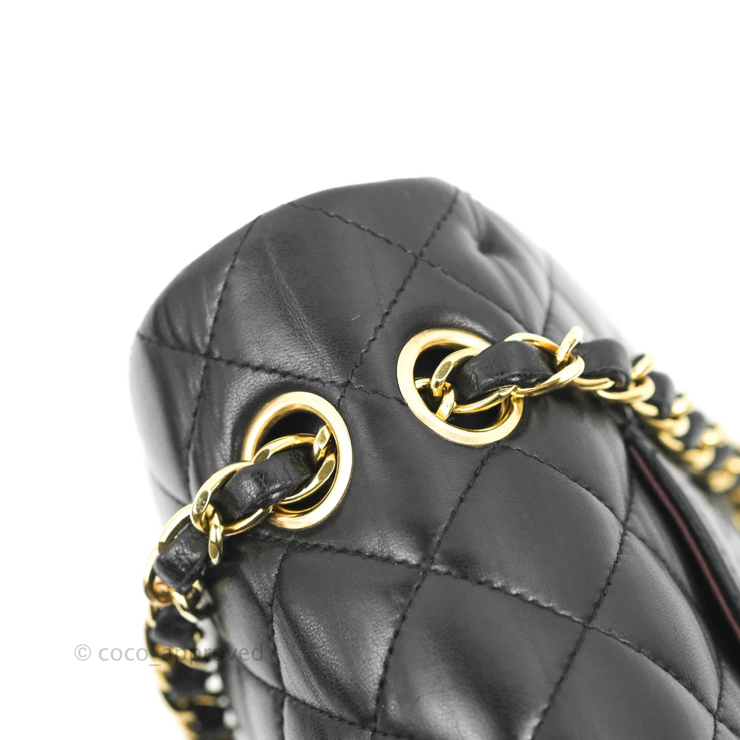 Chanel Classic M/L Medium Flap Quilted Black Lambskin 24K Gold Hardware