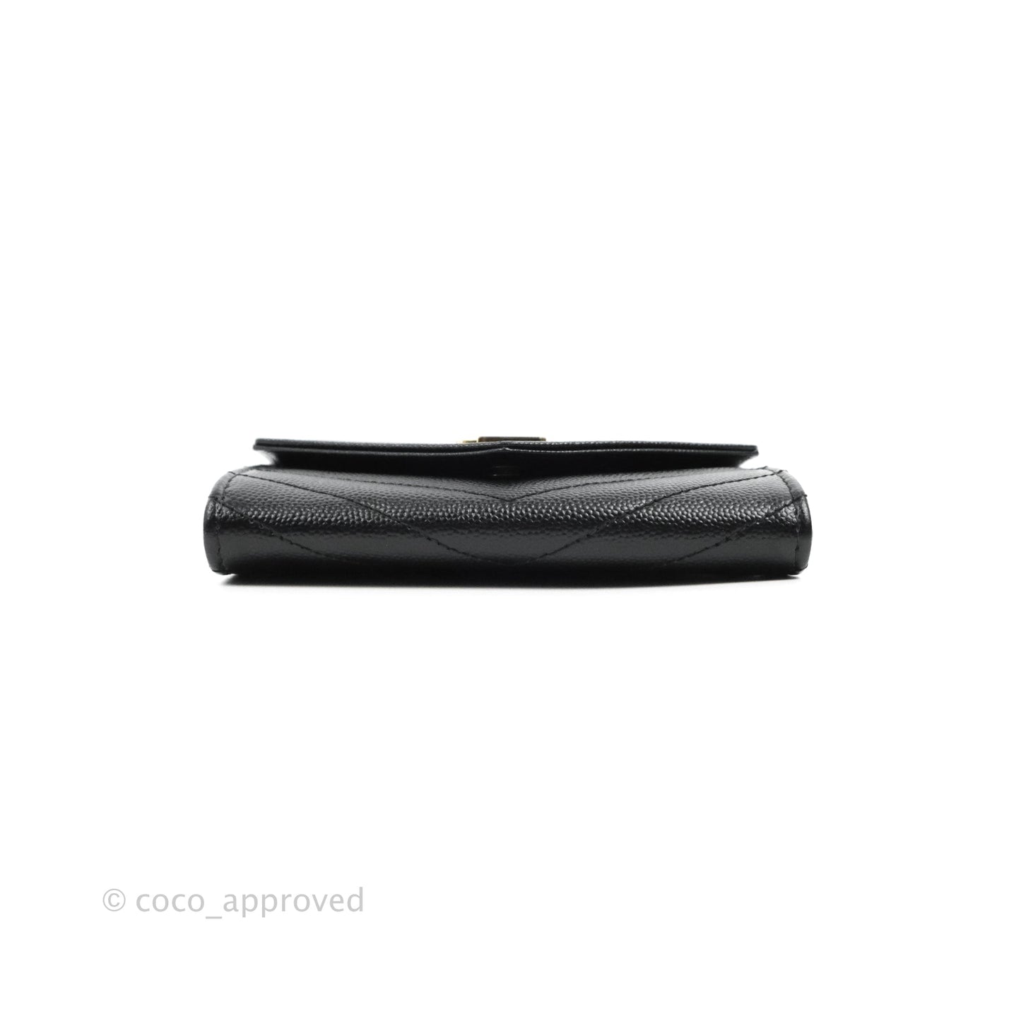 Saint Laurent Monogramme Envelope Wallet Black Grained Calfskin Gold Hardware