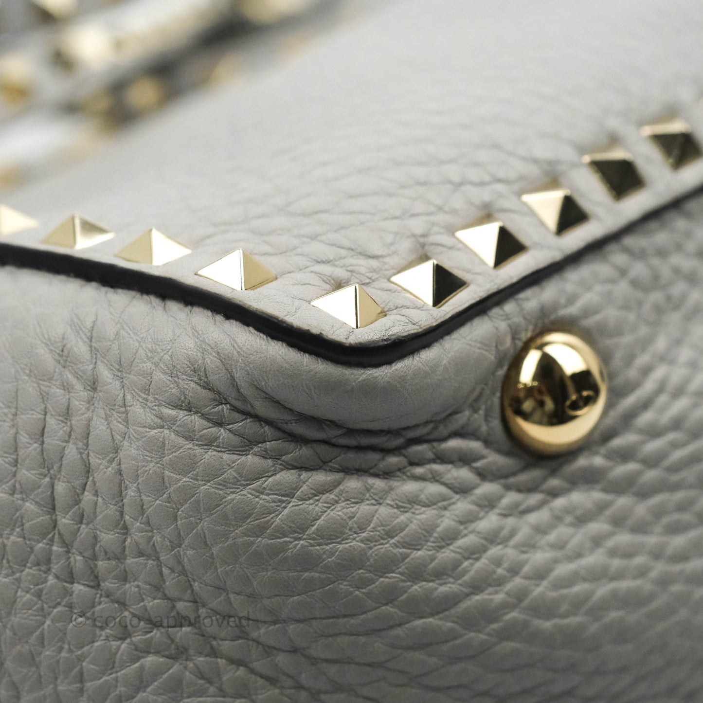 Valentino Garavani Medium Rockstud Bag Grey Grainy Calfskin