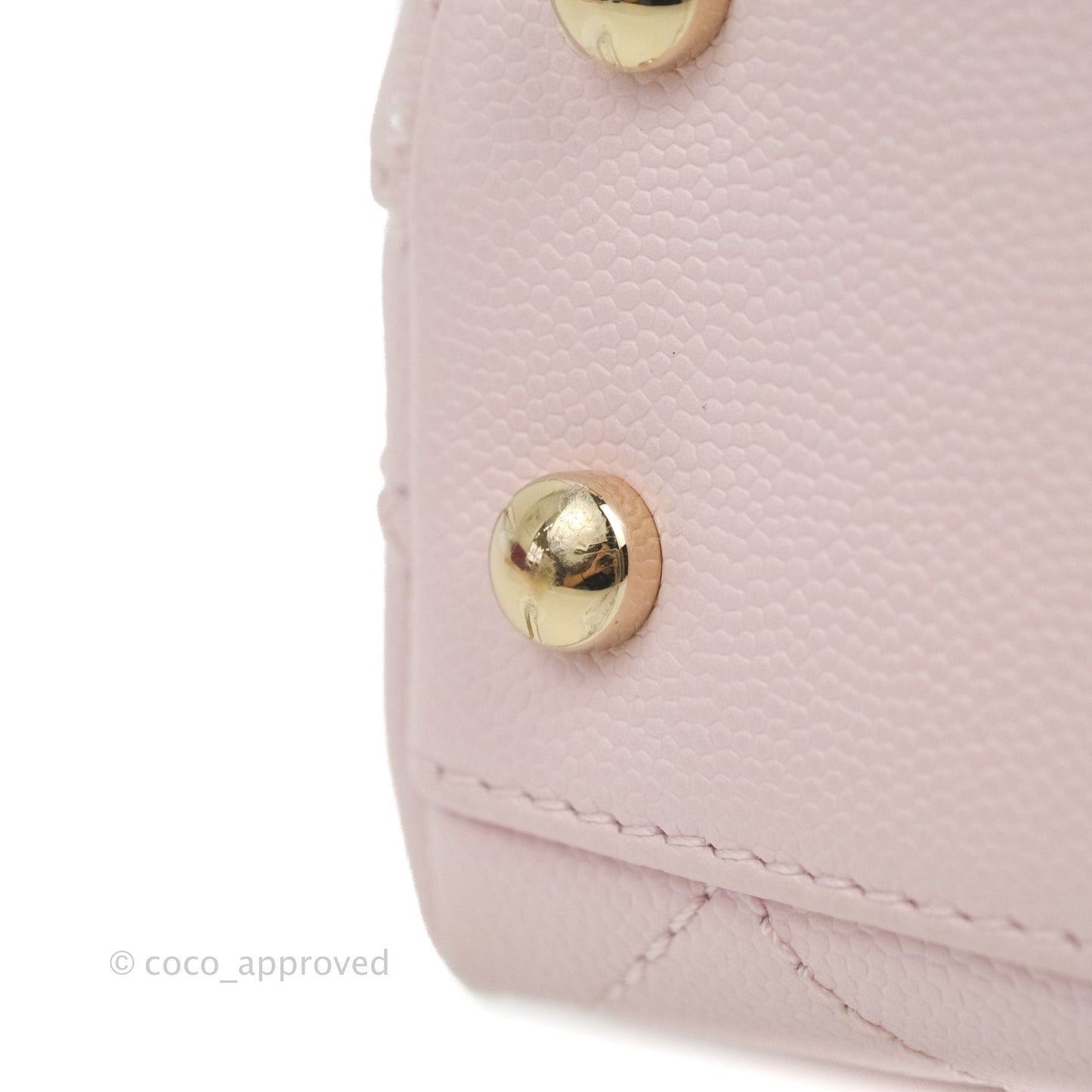 Chanel Mini Coco Handle Quilted Light Pink Caviar Gold Hardware