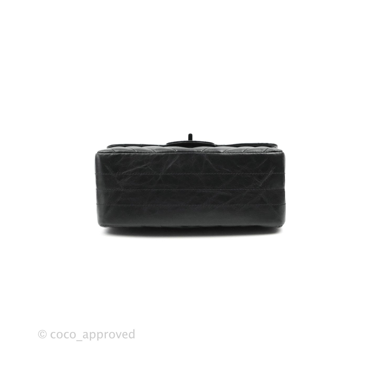 Chanel Mini Reissue 224 So Black Chevron Calfskin Black Hardware