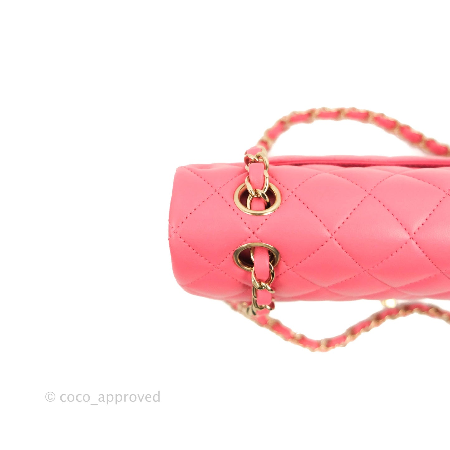 Chanel Small Classic Quilted Flap Rosy Pink Lambskin Gold Hardware
