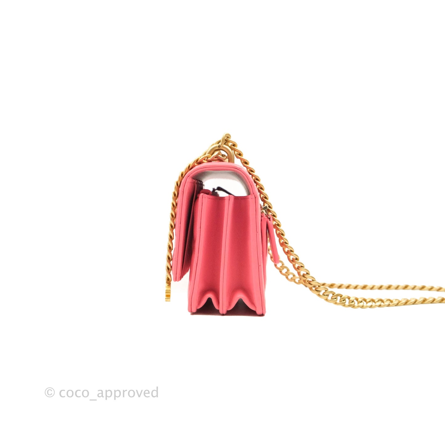 Chanel Clutch with Chain Pink Lambskin Enamel Gold Hardware