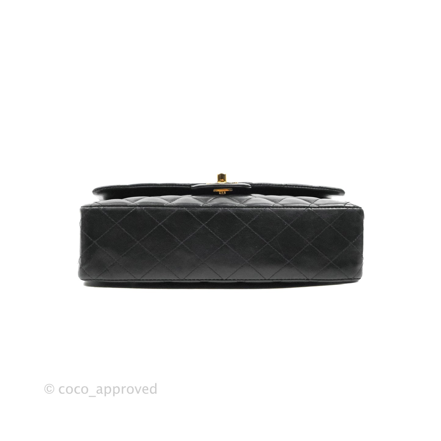 Chanel Classic M/L Medium Flap Quilted Black Lambskin 24K Gold Hardware