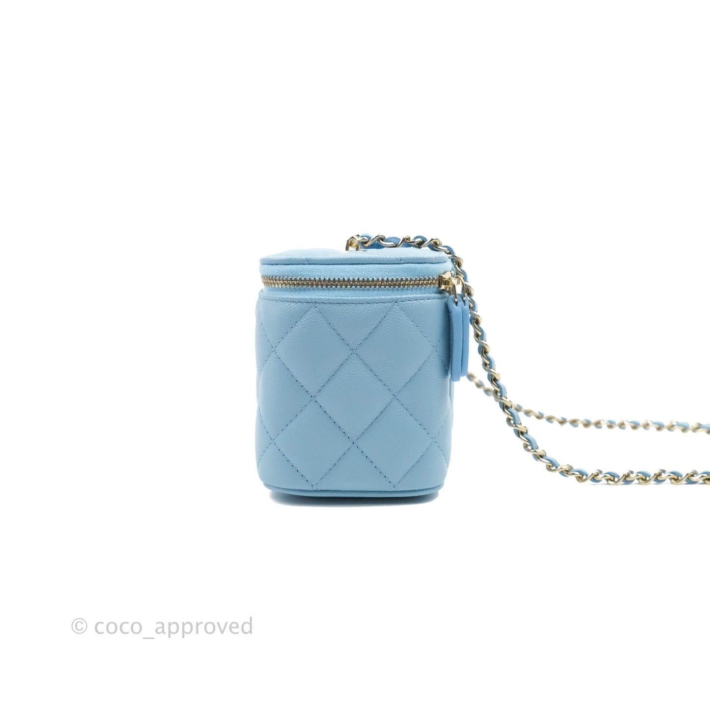 Chanel Vanity with Chain Blue Caviar Gold Hardware 22S