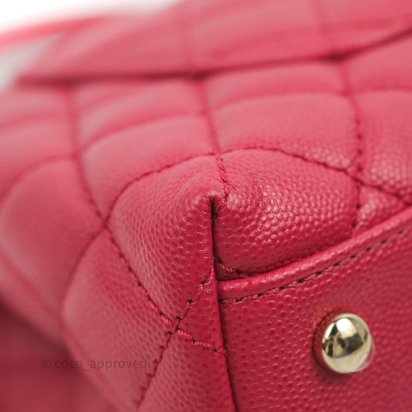 Chanel Small Coco Handle Quilted Dark Pink Caviar Gold Hardware 21A