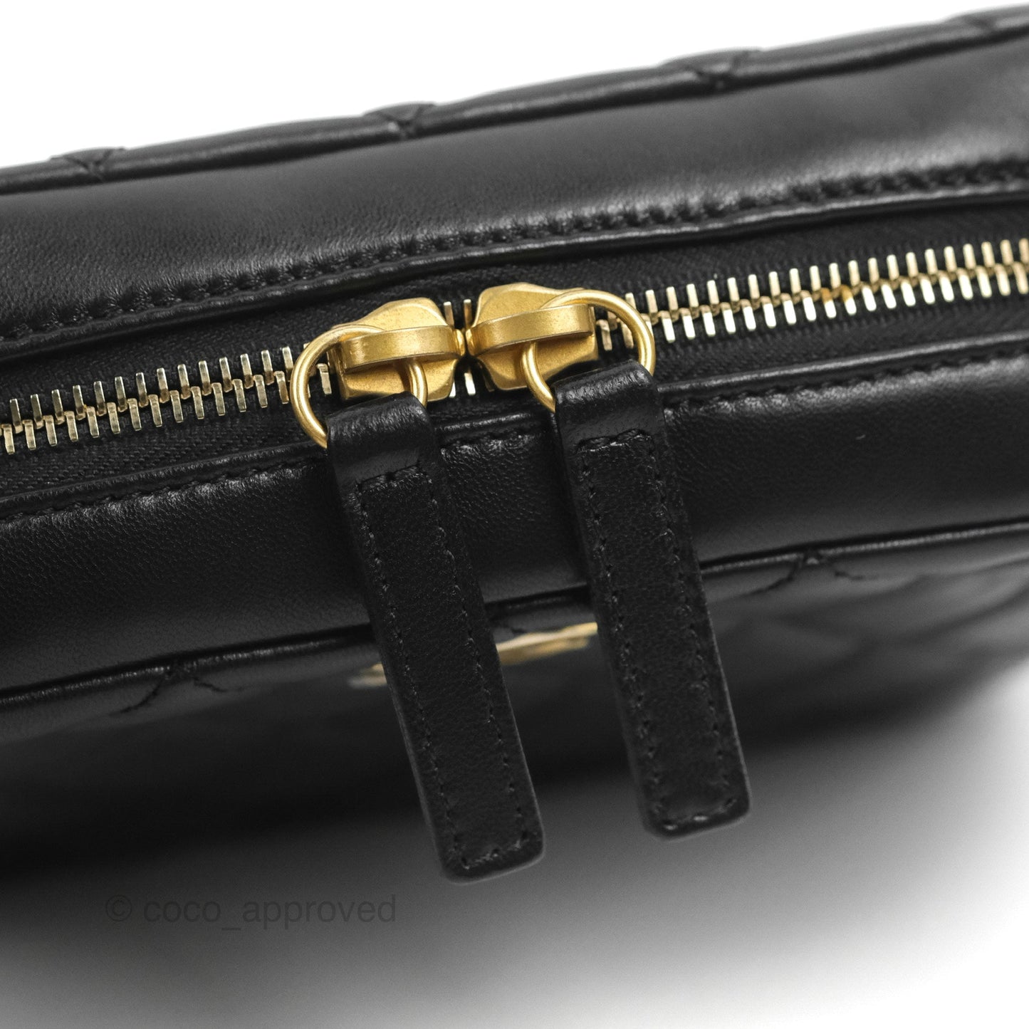 Chanel Quilted CC Pearl Crush Camera Case Black Lambskin Gold Hardware