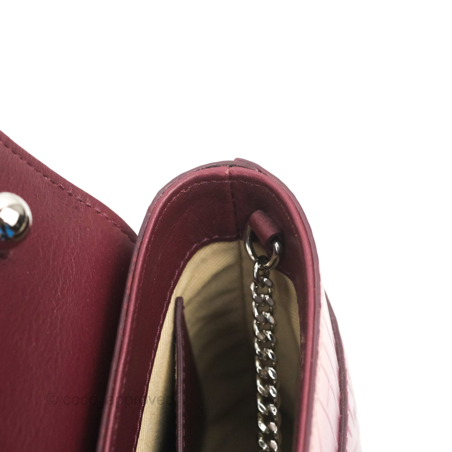 Chloé Small Aby Lock Chain Bag Brown/Purple Embossed Calfskin