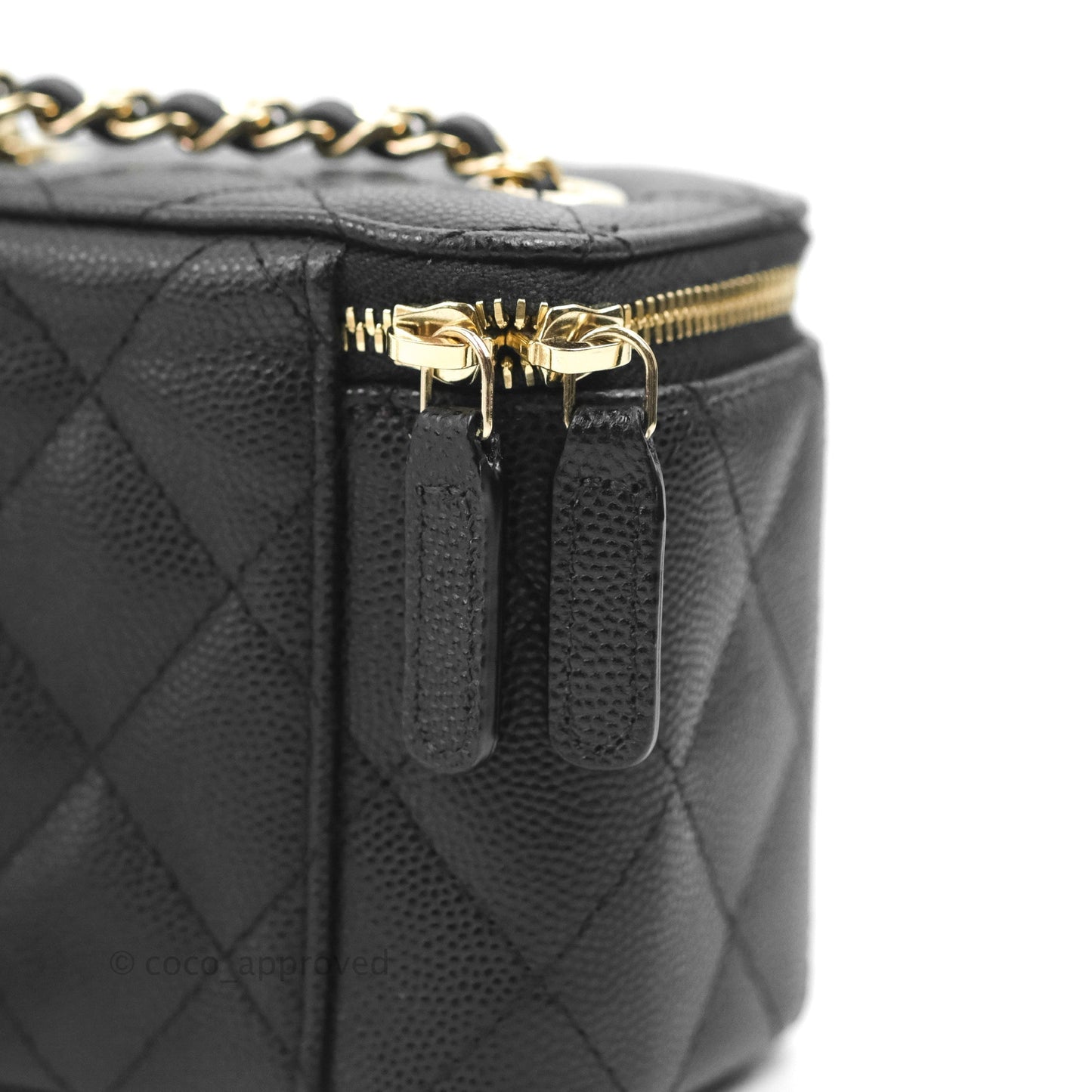 Chanel Mini Vanity With Chain Black Caviar Gold Hardware