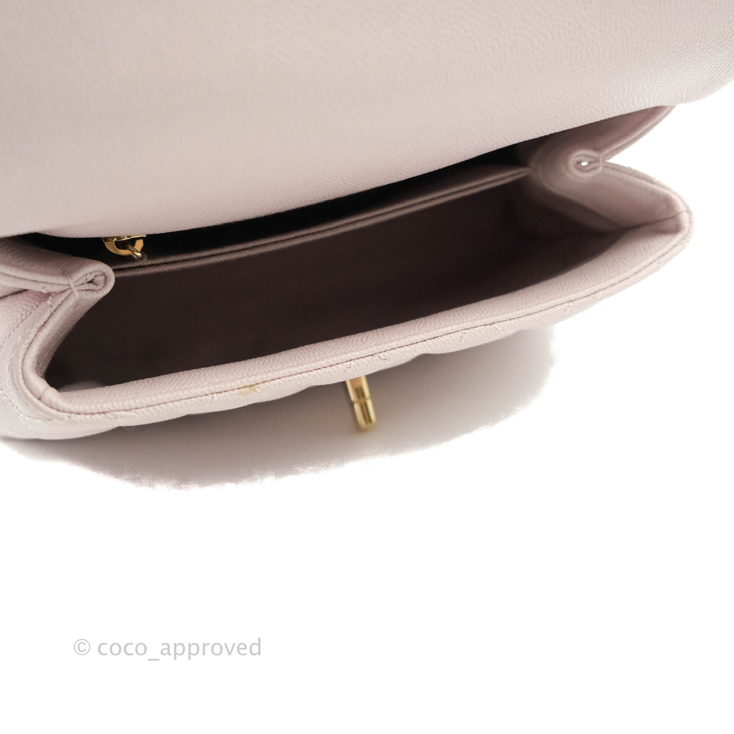 Chanel Small Coco Handle Light Lilac Pink Caviar Gold Hardware