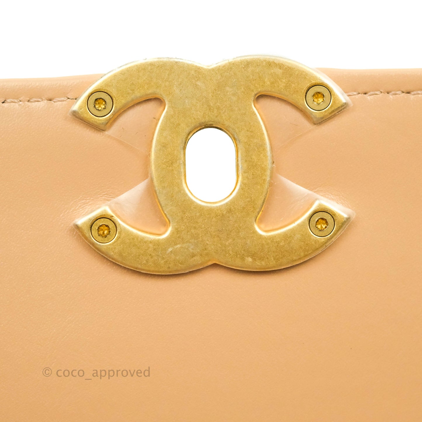 Chanel Quilted Small Perfect Fit Adjustable Beige Calfskin Gold Hardware 21A