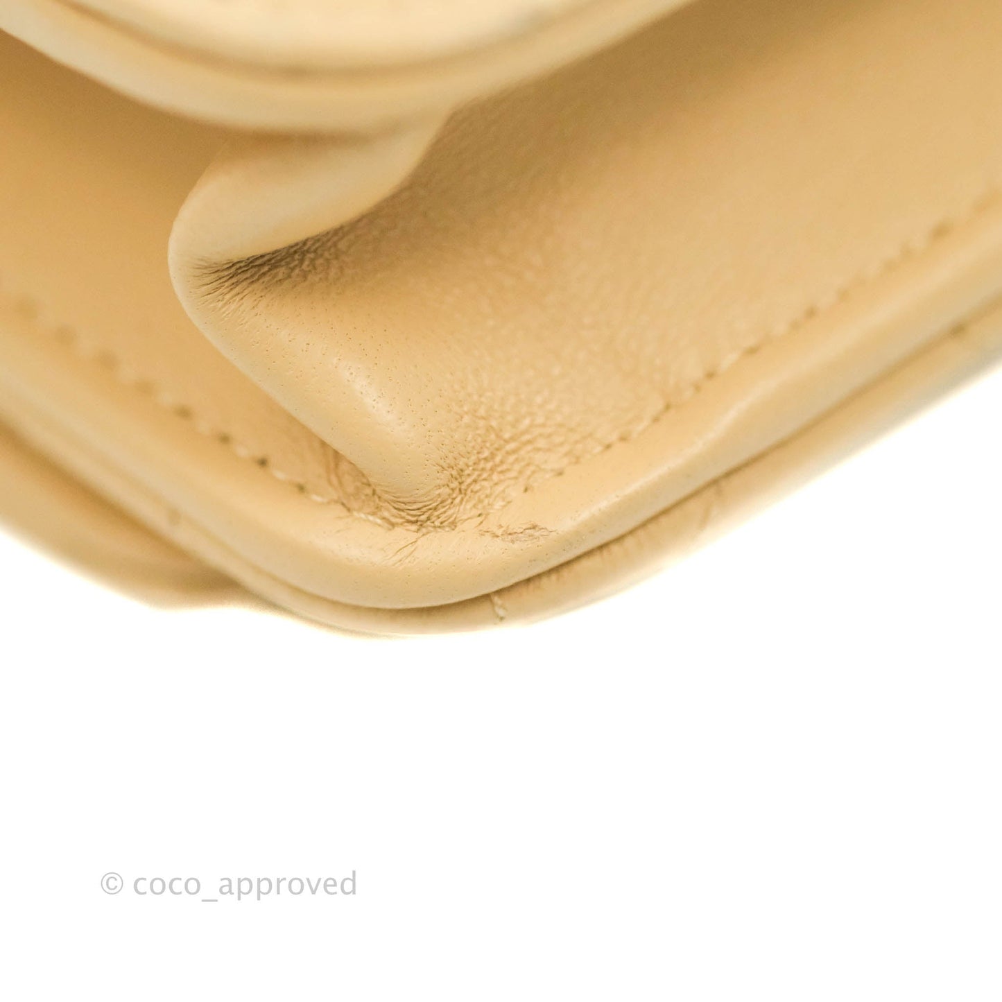 Chanel Quilted Pearl Crush Wallet on Chain WOC Beige Lambskin Aged Gold Hardware