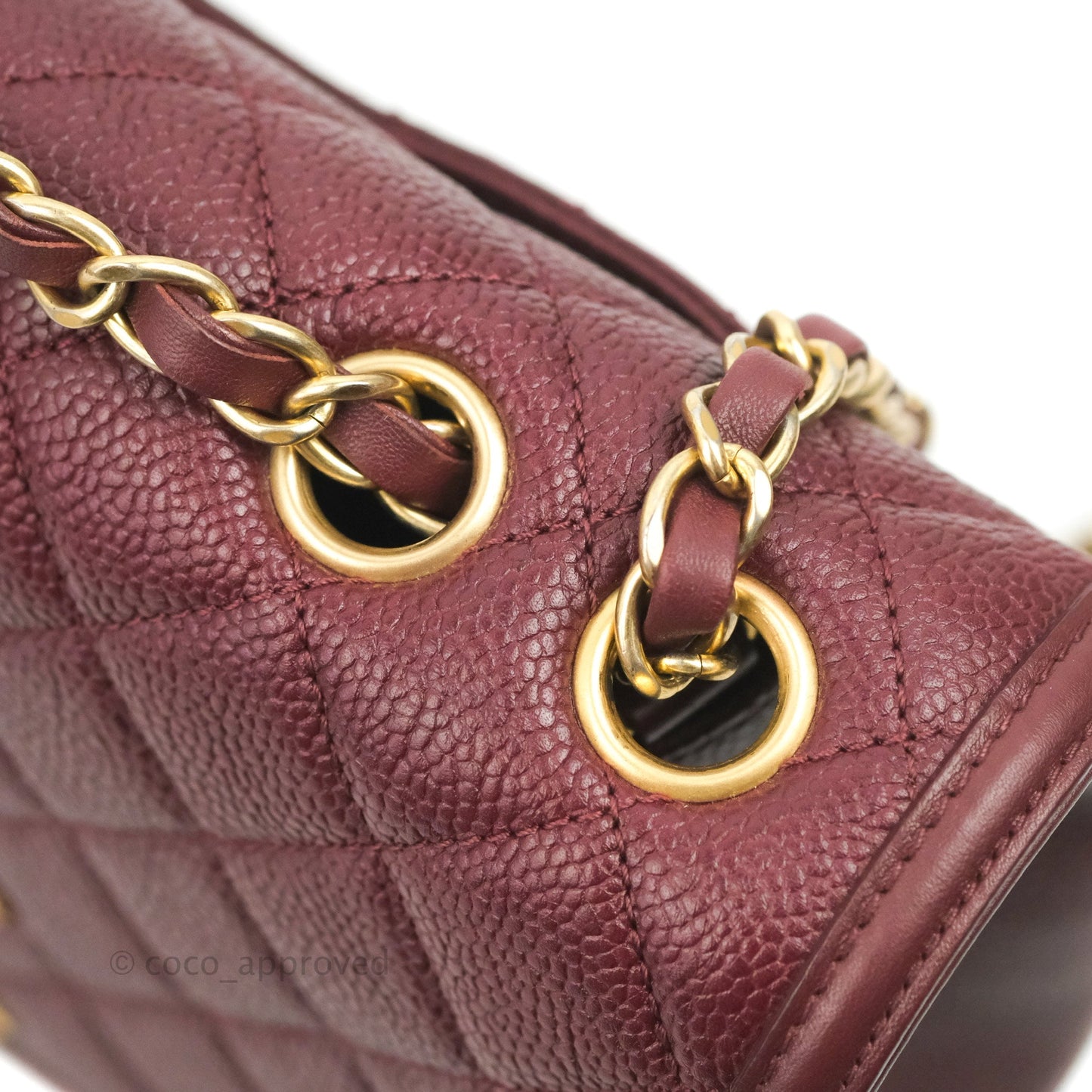 Chanel Quilted Medium CC Filigree Flap Burgundy Black Caviar