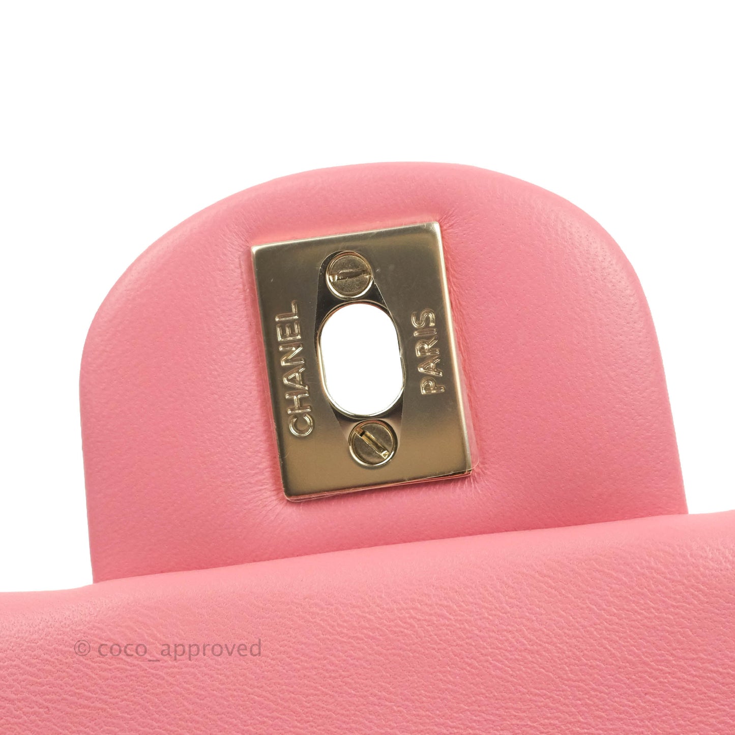 Chanel Top Handle Mini Rectangular Flap Bag Rosy Pink Lambskin Gold Hardware