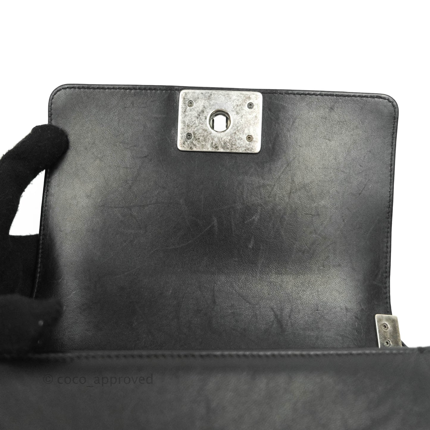 Chanel Small Boy Black Stingray Ruthenium Hardware