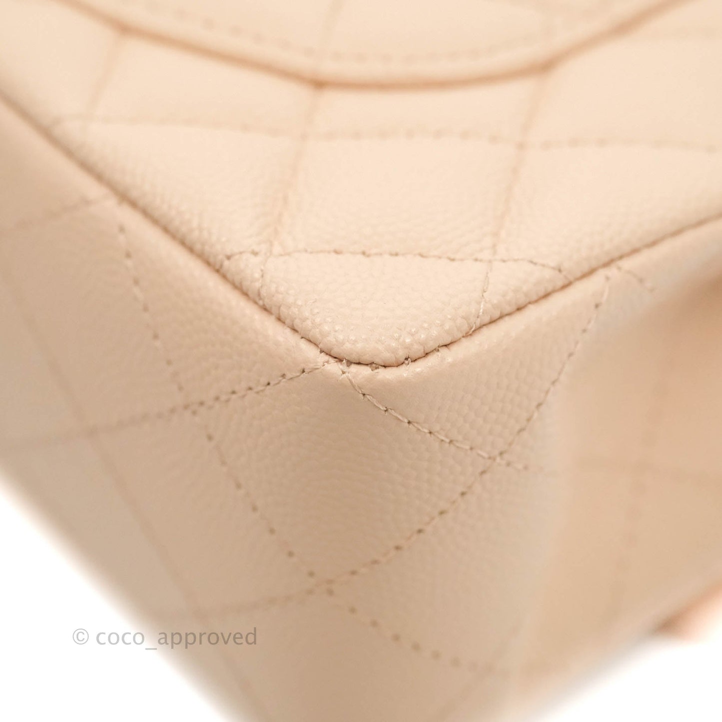 Chanel Small Classic Quilted Flap Light Beige Pink Caviar Gold Hardware 22C