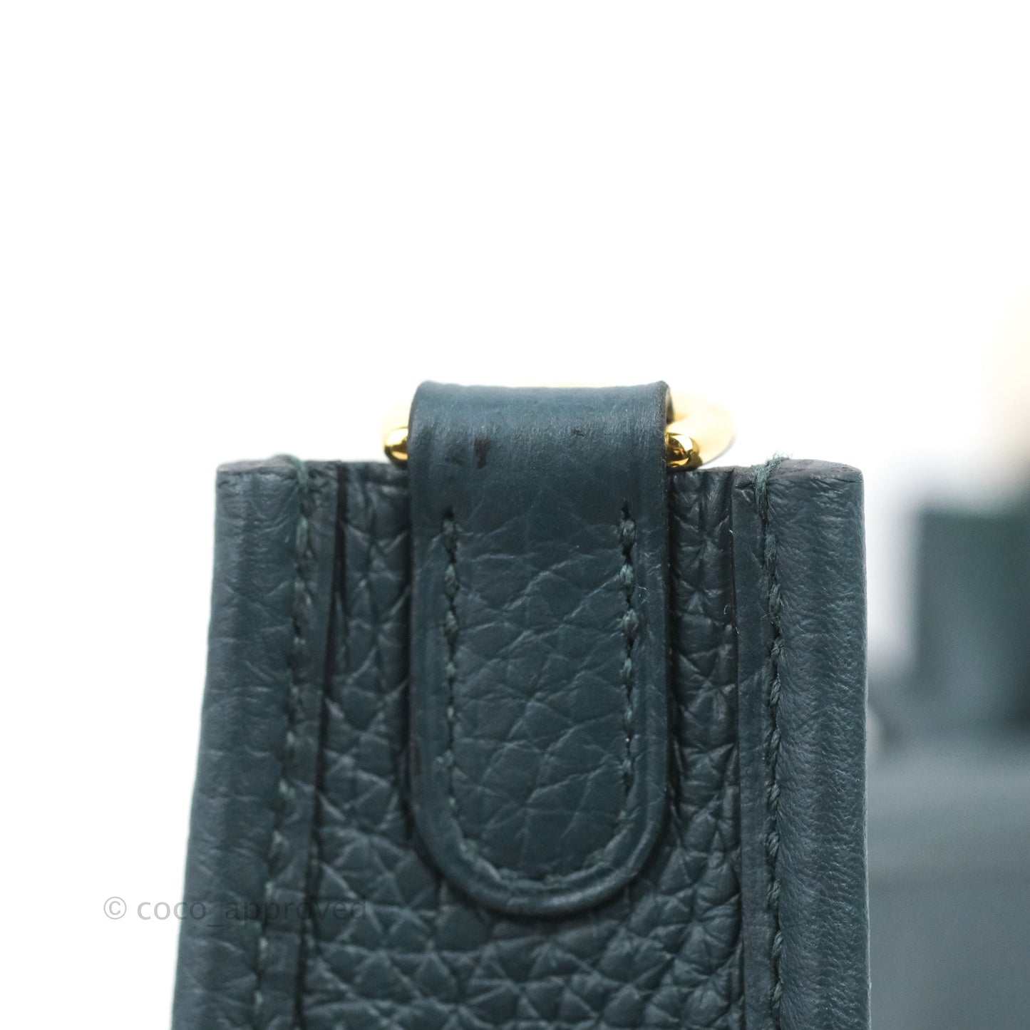Hermès Mini Evelyne 16 Vert Cypress Clemence Gold Hardware
