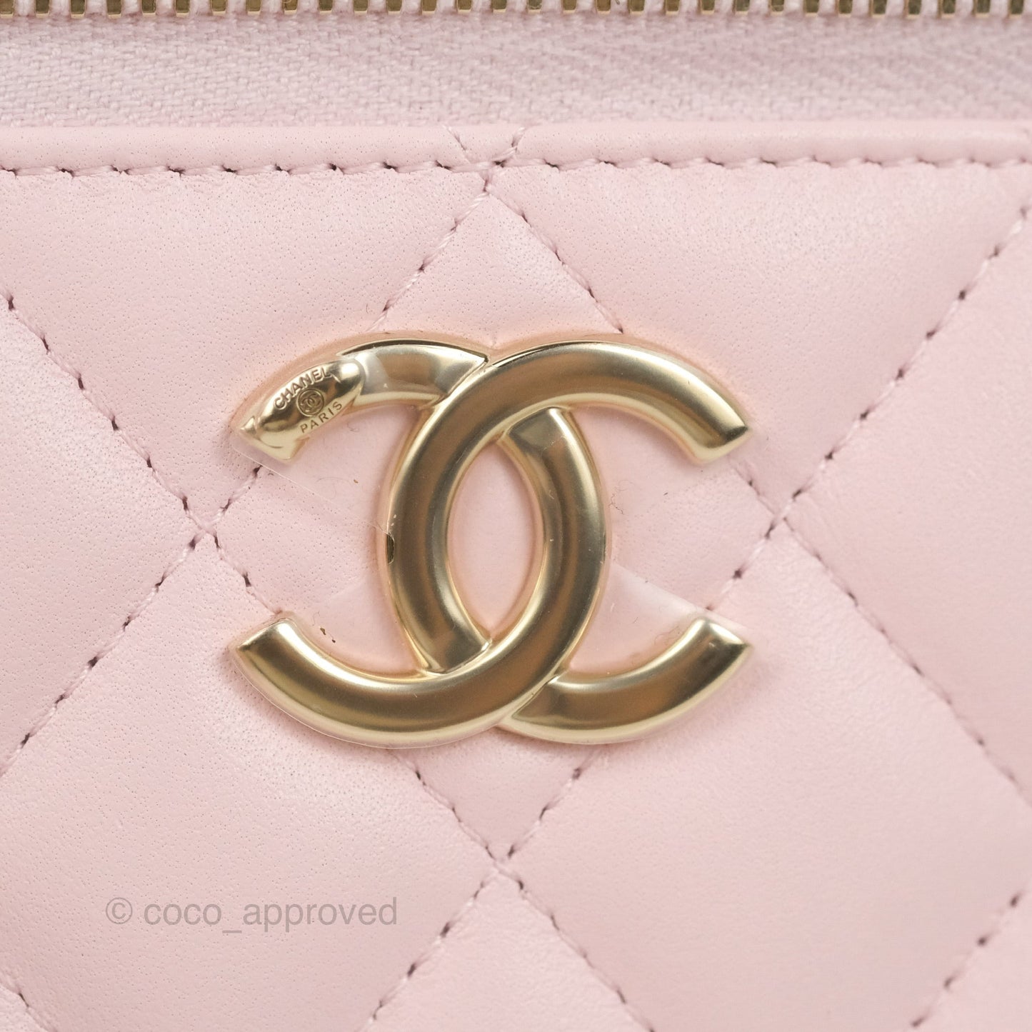 Chanel Mini Vanity With Coco Chain Light Pink Lambskin Gold Hardware