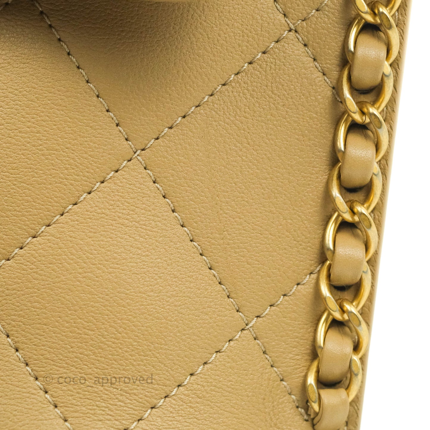 Chanel Small Hobo Bag Beige Calfskin Aged Gold Hardware