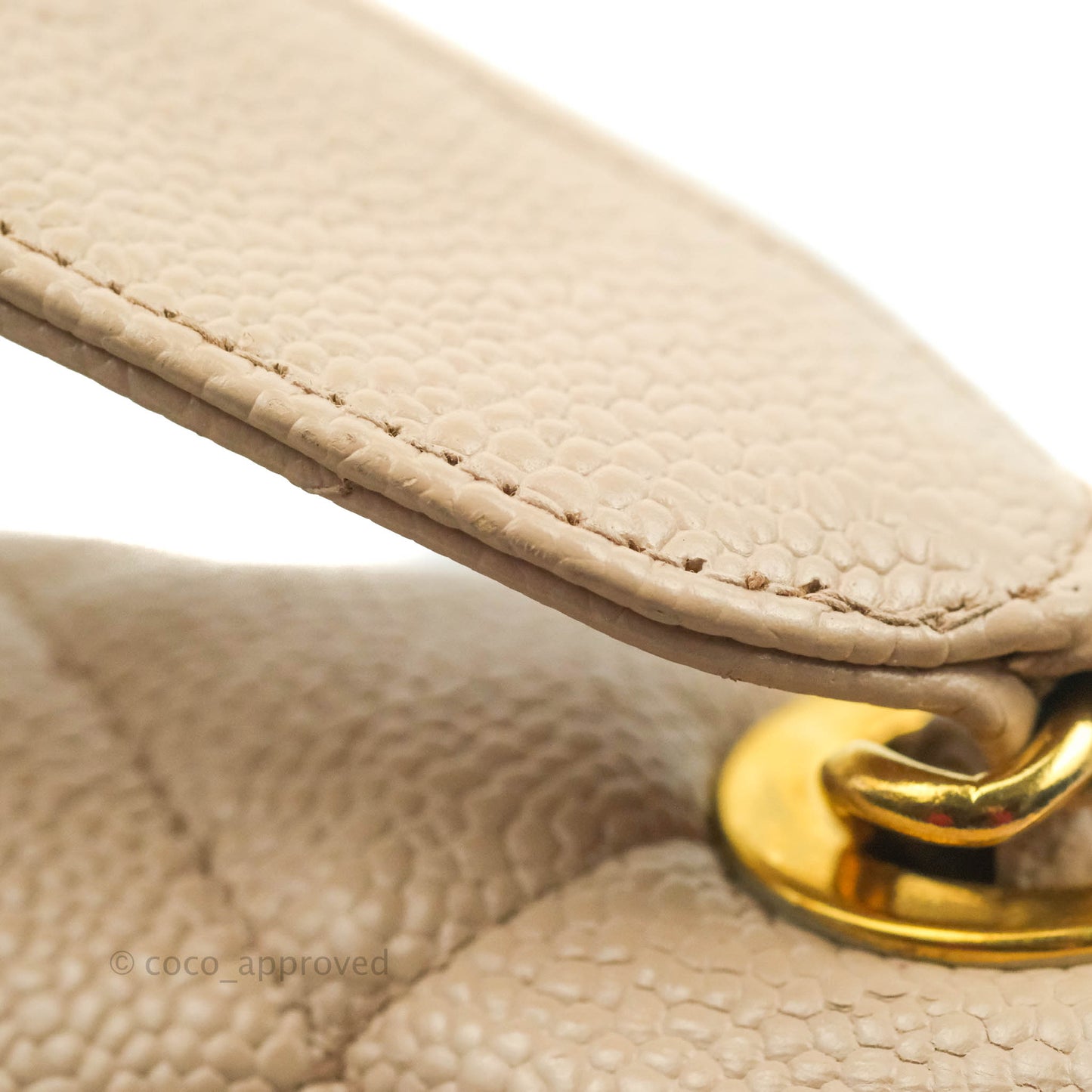 Chanel Vintage CC Large Square Shoulder Bag Dusty Pink Caviar 24K Gold Hardware