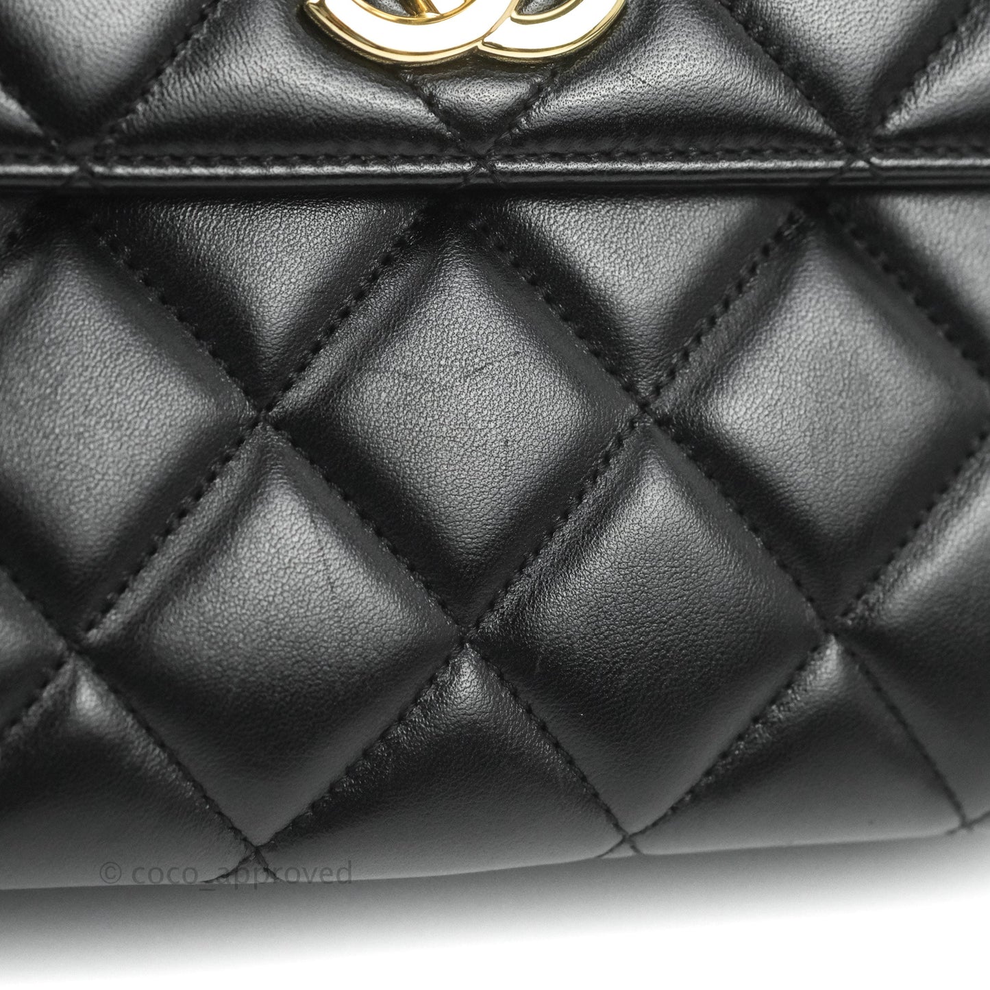 Chanel Small Trendy CC Black Lambskin Gold Hardware