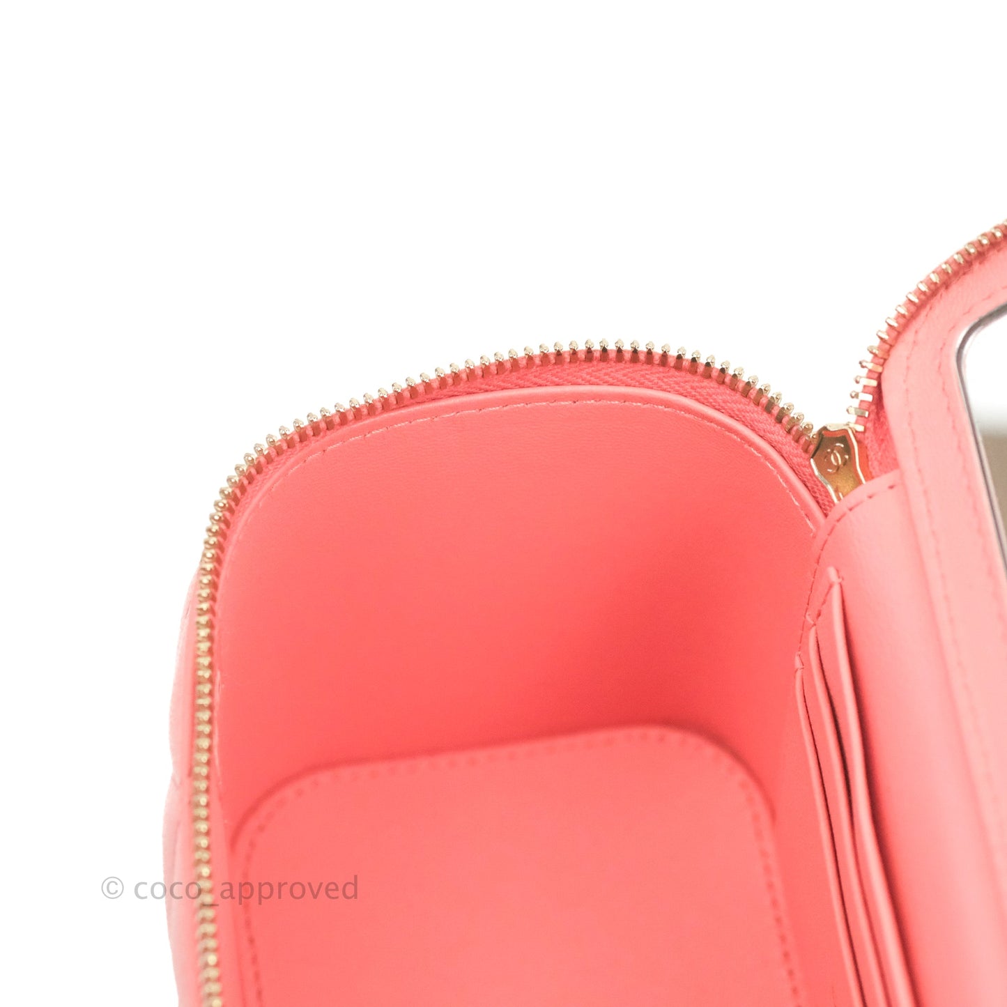 Chanel Vanity Rectangular Top Handle Pink Lambskin Gold Hardware