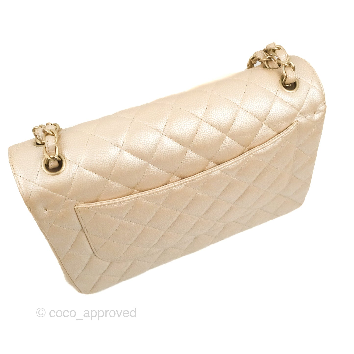 Chanel Jumbo Double Flap Iridescent Pearly Caviar Gold Hardware⁣⁣