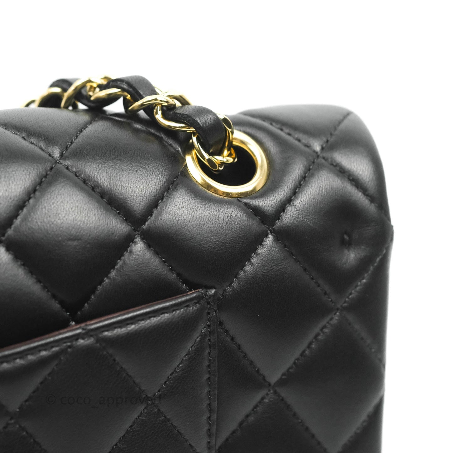 Chanel Classic M/L Medium Double Flap Black Lambskin Gold Hardware