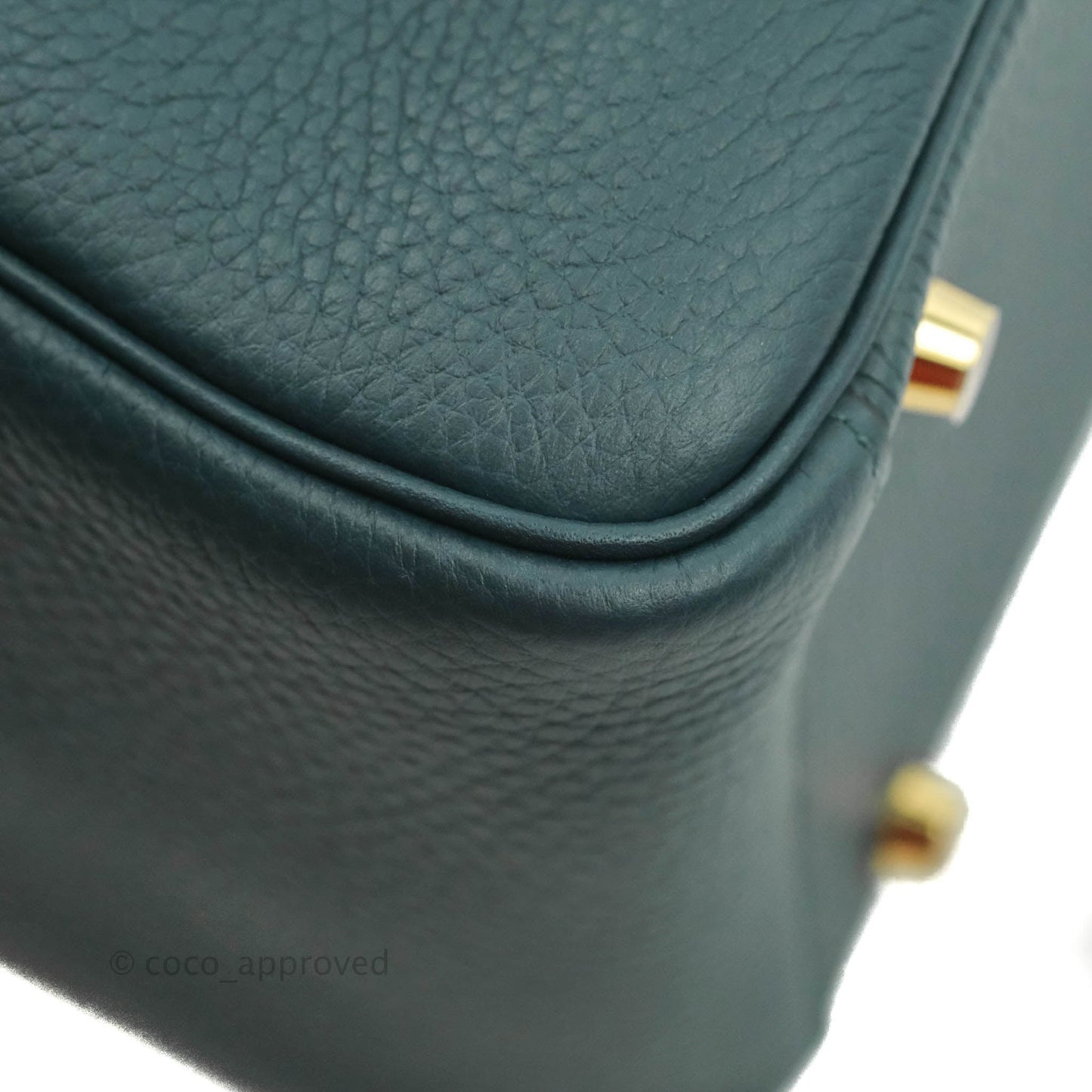 Hermès Lindy 26 Vert Cypress Clemence Gold Hardware