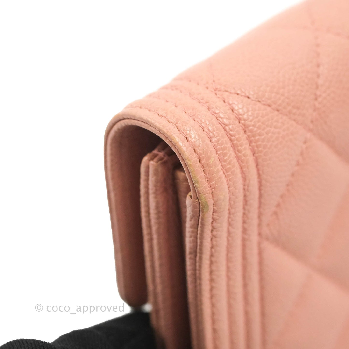 Chanel Quilted Boy Flap Long Wallet Pink Caviar Aged Gold Hardware