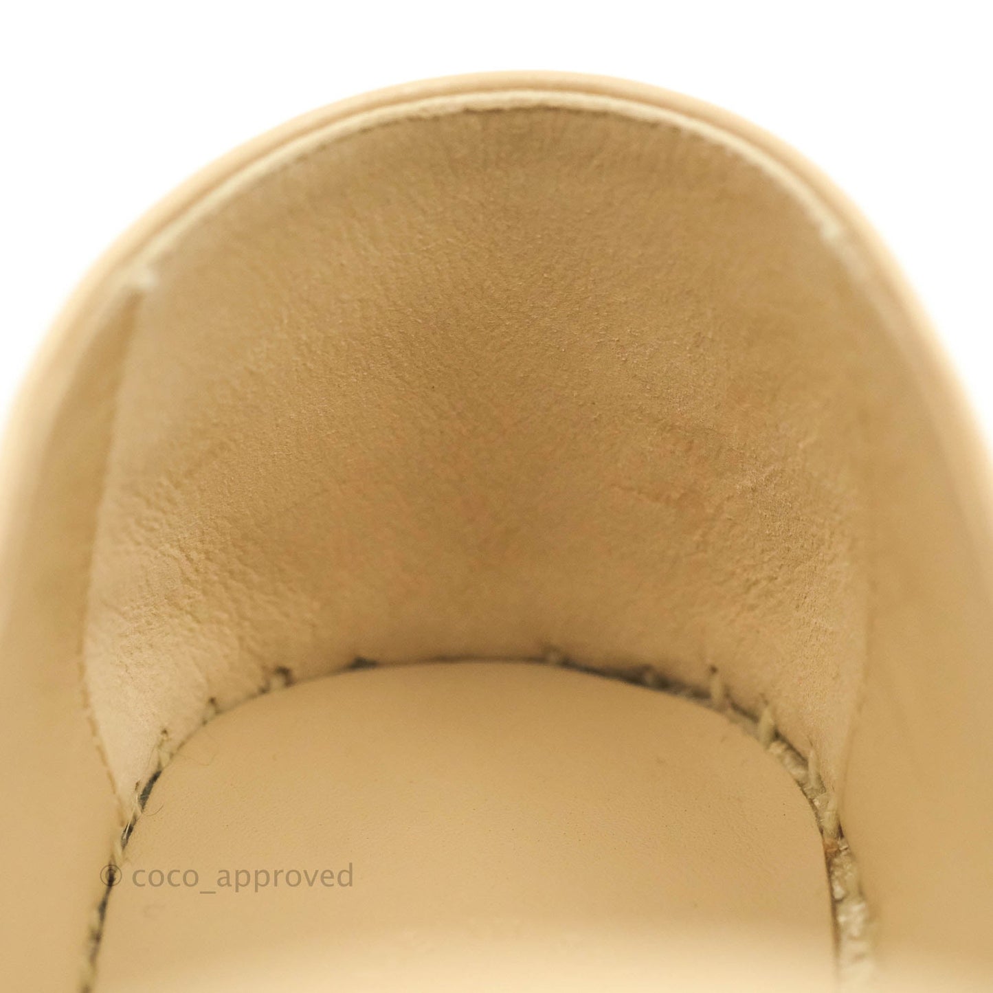 Chanel CC Espadrilles Beige Black Lambskin Size 38